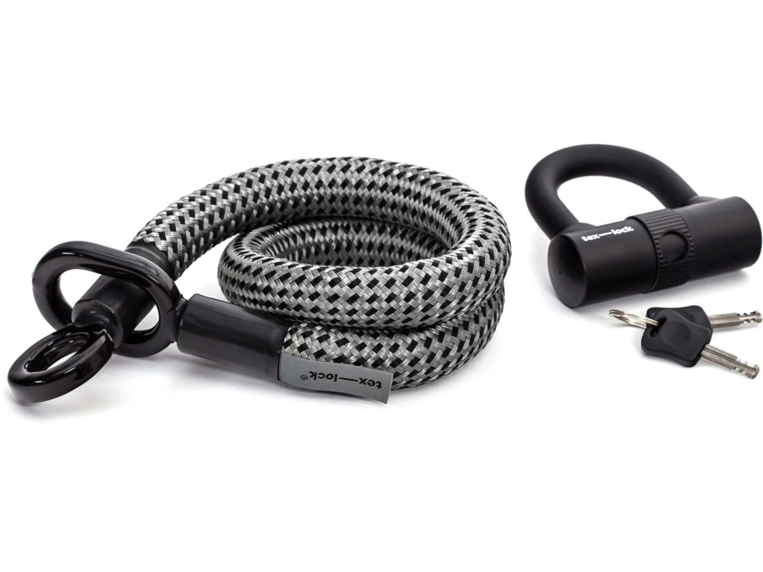 Tex-Lock Eyelet S 80 Cm + U-Lock, Grey/black 2 Tex-Lock Eyelet S 80 Cm + U-Lock, Grey/black – Bild 2