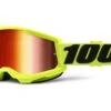 100% Strata 2 Goggle - Mirror Red, Fluo Yellow
