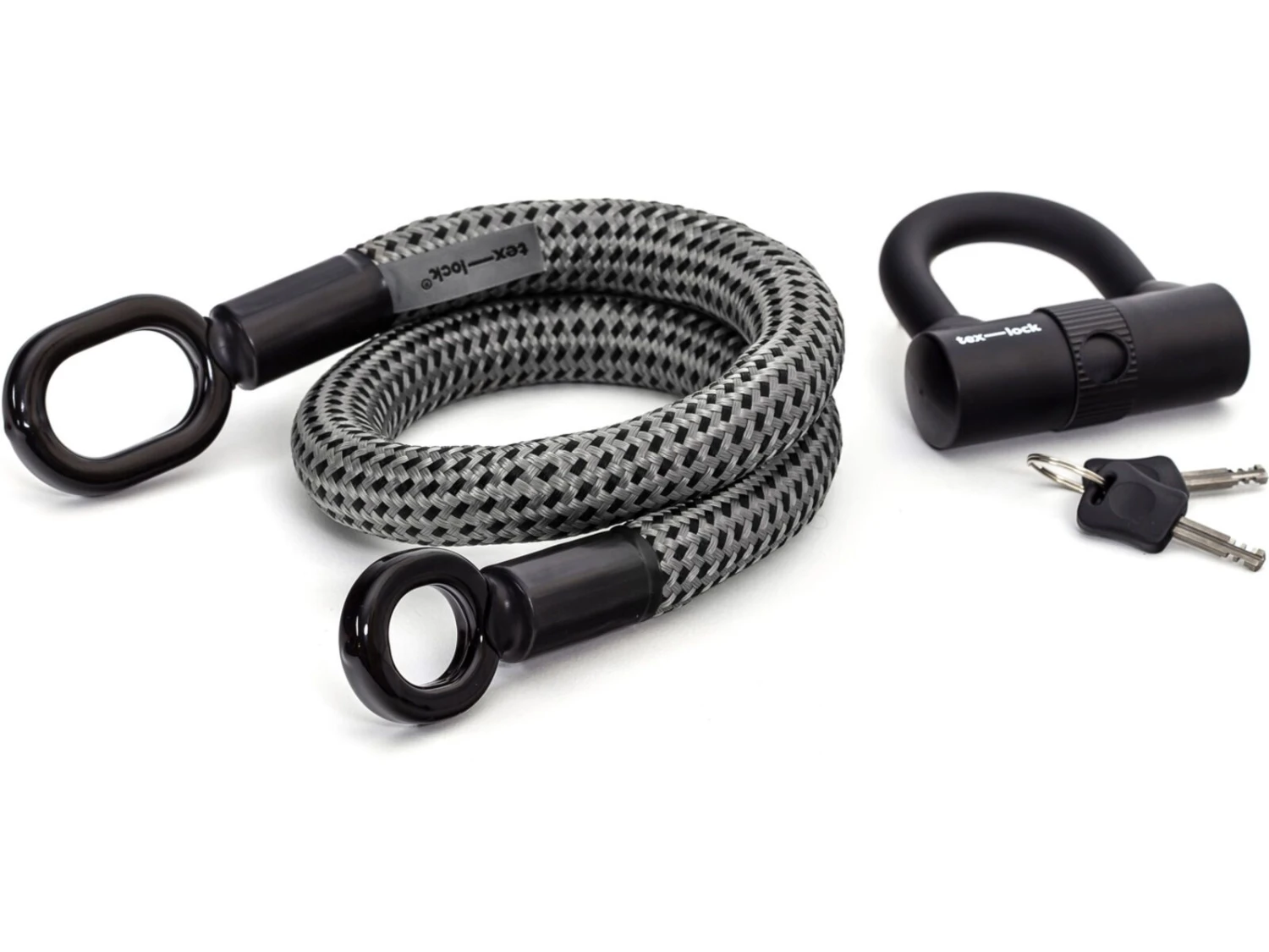 Tex-Lock Eyelet S 80 Cm + U-Lock, Grey/black 1 Tex-Lock Eyelet S 80 Cm + U-Lock, Grey/black