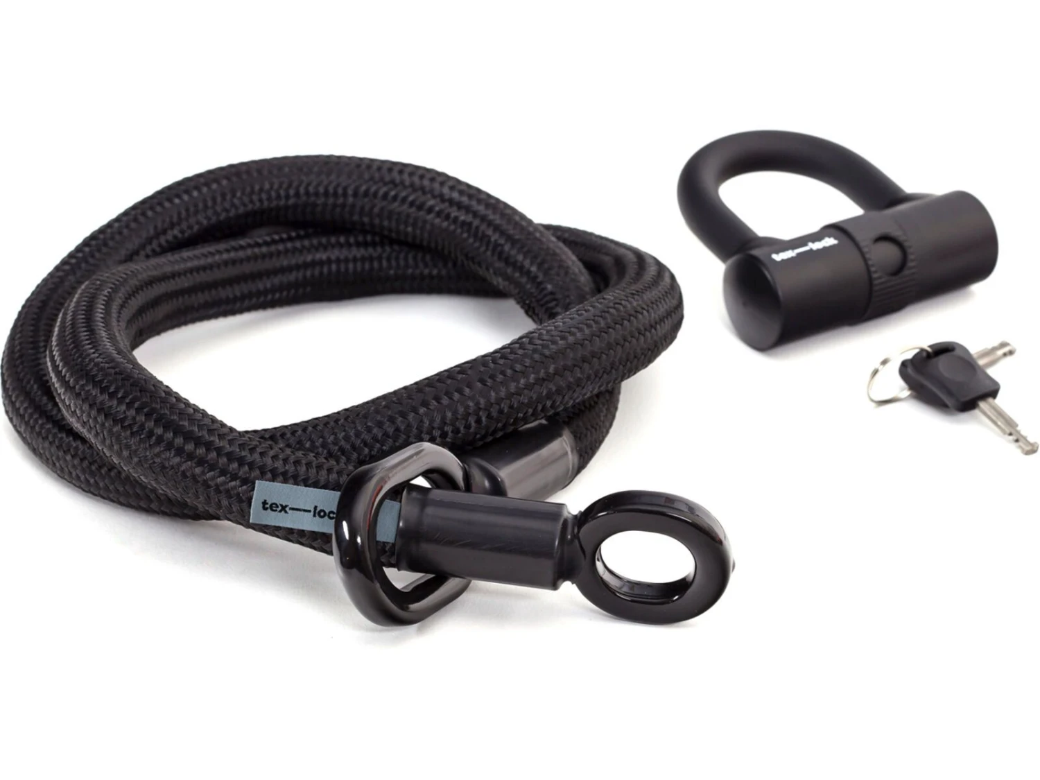 Tex-Lock Eyelet M 120 Cm + U-Lock, Black 2 Tex-Lock Eyelet M 120 Cm + U-Lock, Black – Bild 2